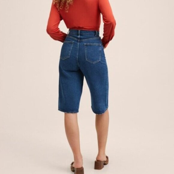 Mango Women's Wide Leg Denim Shorts Size XXS - Picture 5 of 12